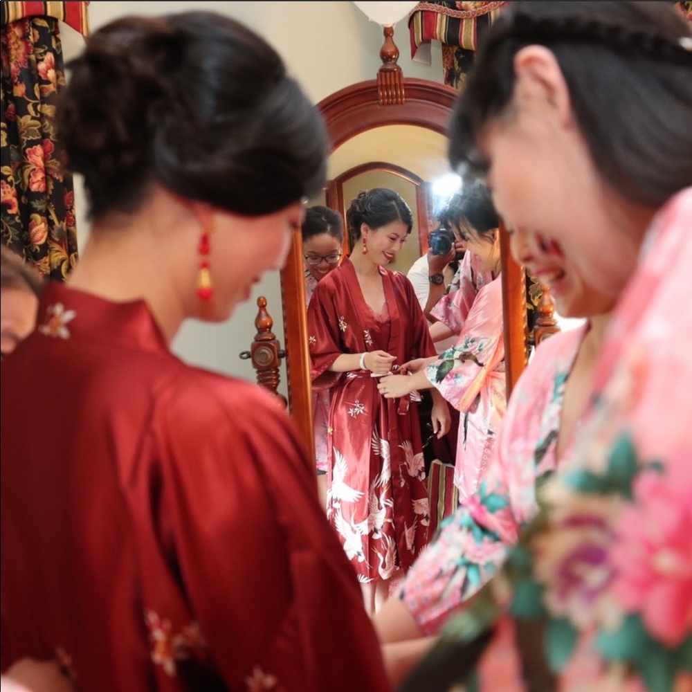 Red Satin Robe - Picture 2 of 3